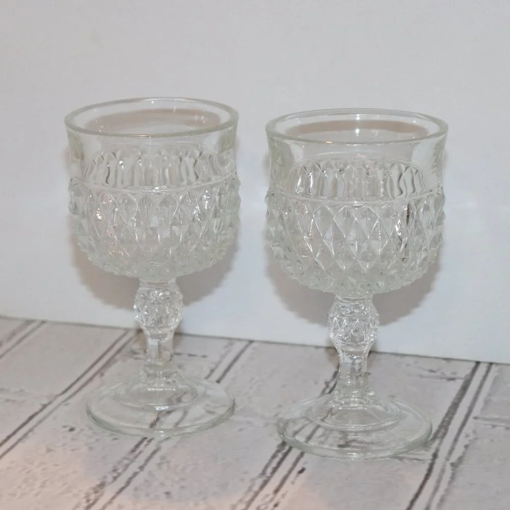 🧊 Vintage Glass Tumblers · Set of 2 · 5.25